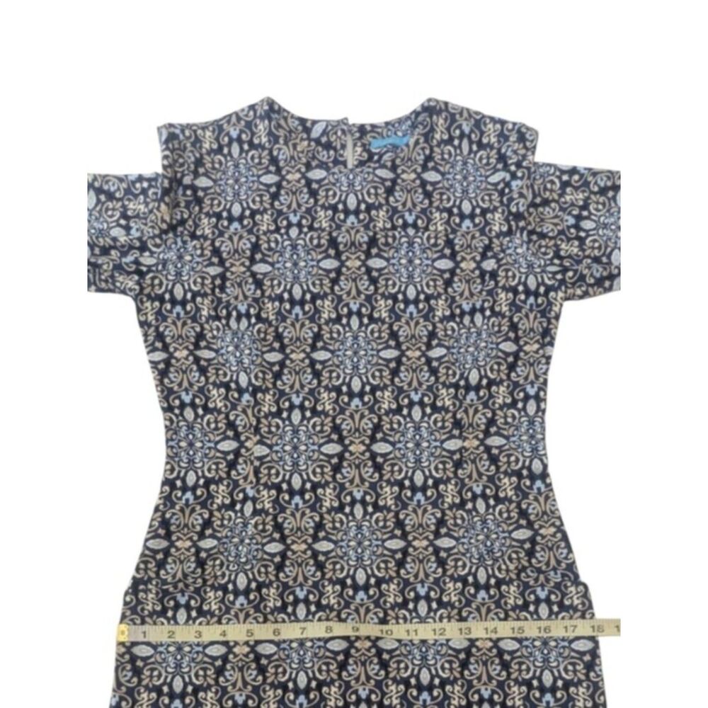 J. McLaughlin Catalina Cloth Blue Geo Print Sheath Dress Size S Business Career - Picture 5 of 9